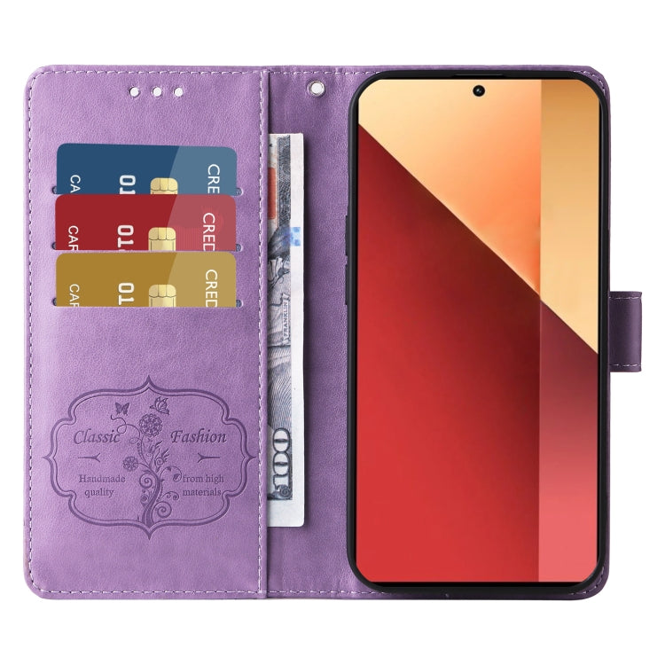 For Redmi Note 13 Pro 4G Embossed Butterfly Flowers Leather Phone Case