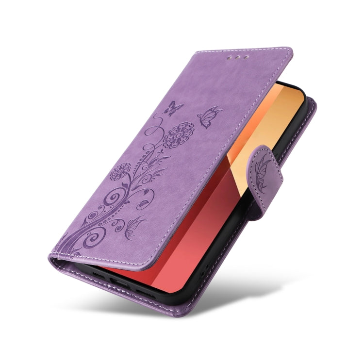 For Redmi Note 13 Pro 4G Embossed Butterfly Flowers Leather Phone Case