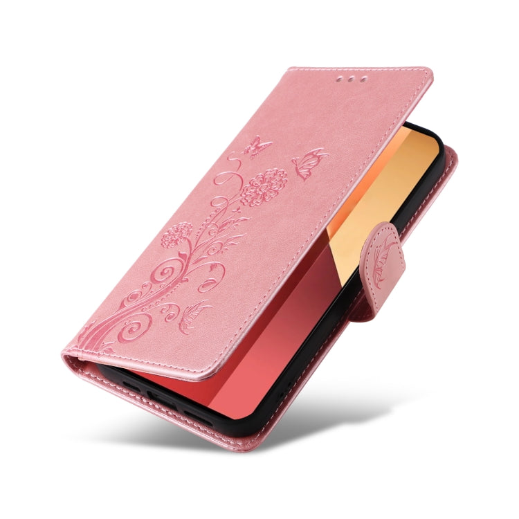For Redmi Note 13 Pro 4G Embossed Butterfly Flowers Leather Phone Case