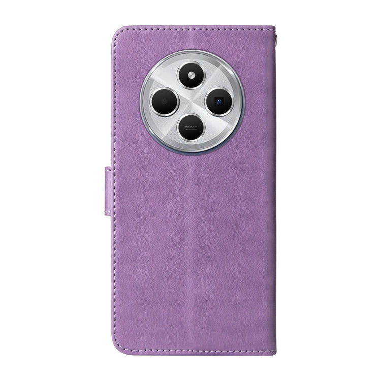 For Redmi 14C Embossed Butterfly Flowers Leather Phone Case