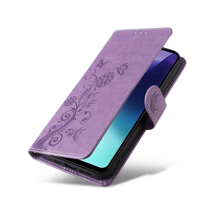 For Redmi 14C Embossed Butterfly Flowers Leather Phone Case