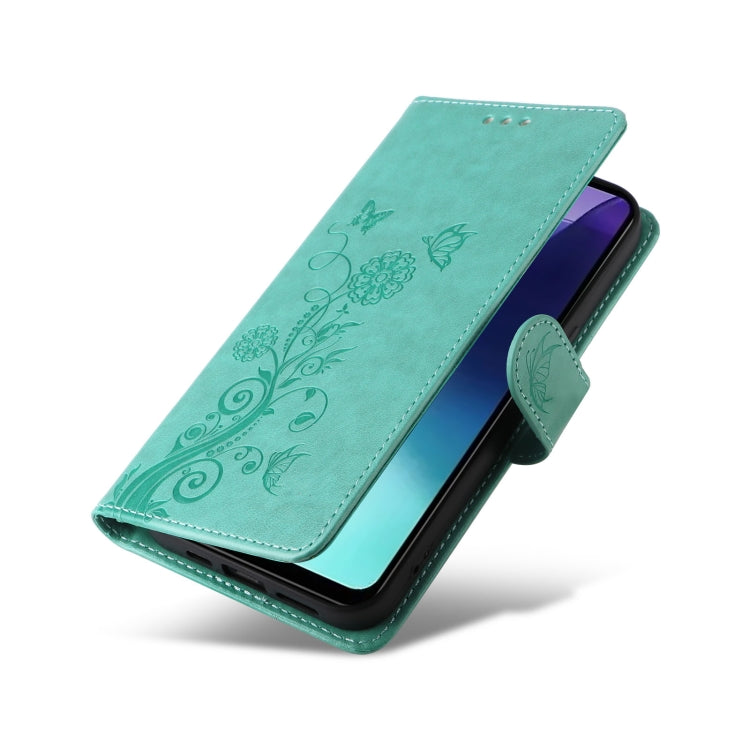 For Redmi 14C Embossed Butterfly Flowers Leather Phone Case