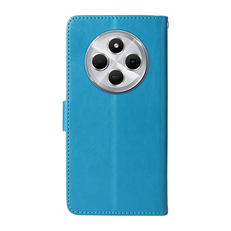 For Redmi 14C Embossed Butterfly Flowers Leather Phone Case