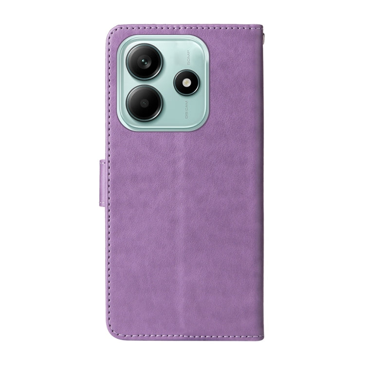 For Redmi Note 14 5G Embossed Butterfly Flowers Leather Phone Case