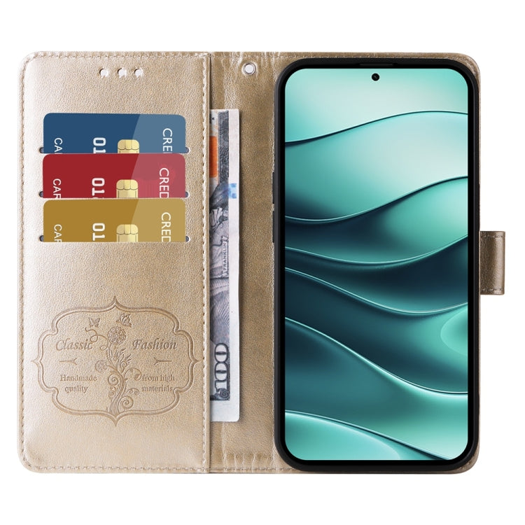For Redmi Note 14 5G Embossed Butterfly Flowers Leather Phone Case