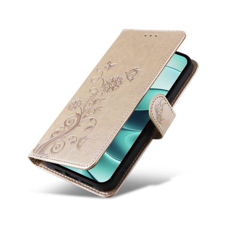 For Redmi Note 14 5G Embossed Butterfly Flowers Leather Phone Case