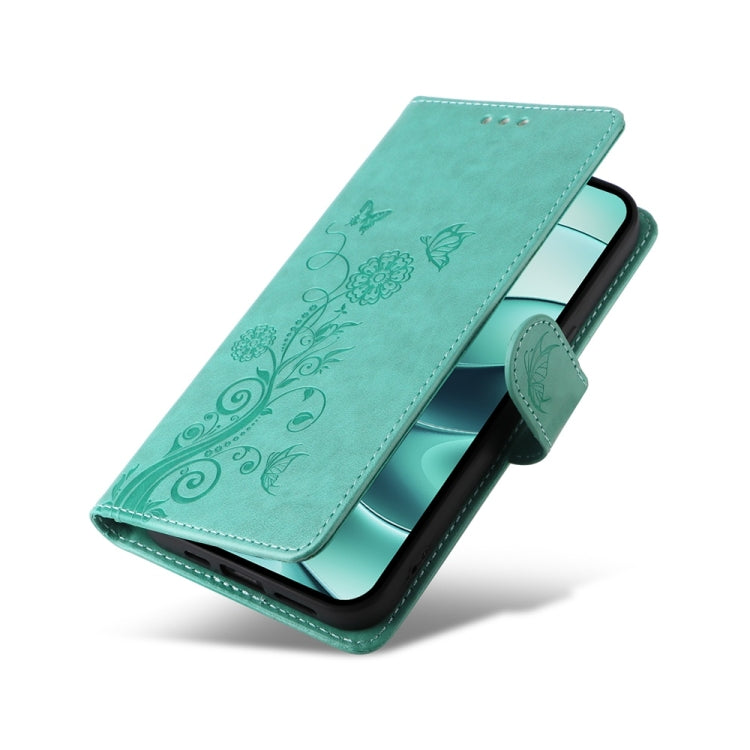 For Redmi Note 14 5G Embossed Butterfly Flowers Leather Phone Case