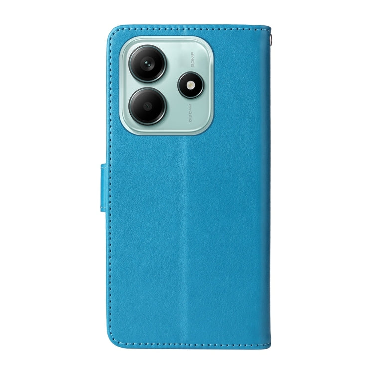 For Redmi Note 14 5G Embossed Butterfly Flowers Leather Phone Case