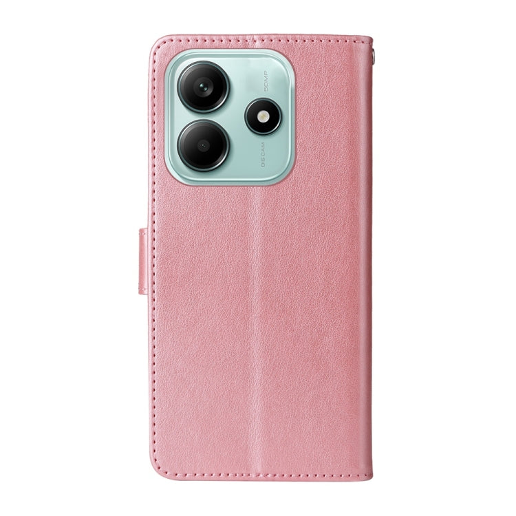 For Redmi Note 14 5G Embossed Butterfly Flowers Leather Phone Case