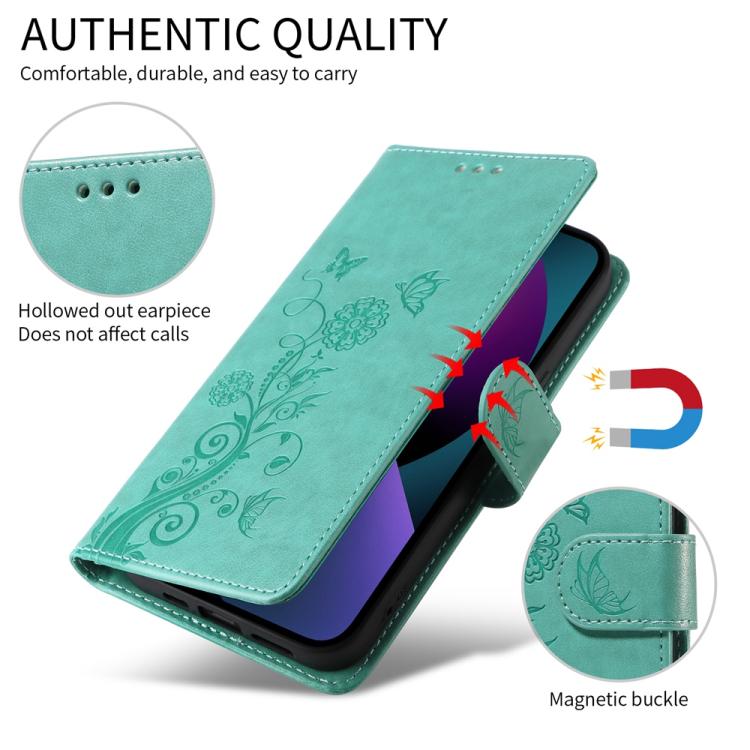 For Redmi K80 Embossed Butterfly Flowers Leather Phone Case
