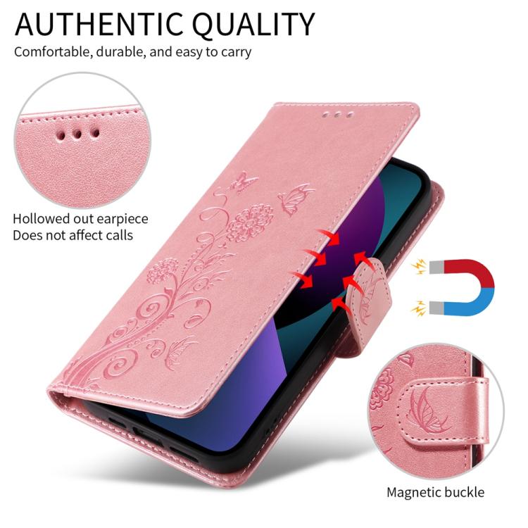 For Redmi K80 Embossed Butterfly Flowers Leather Phone Case