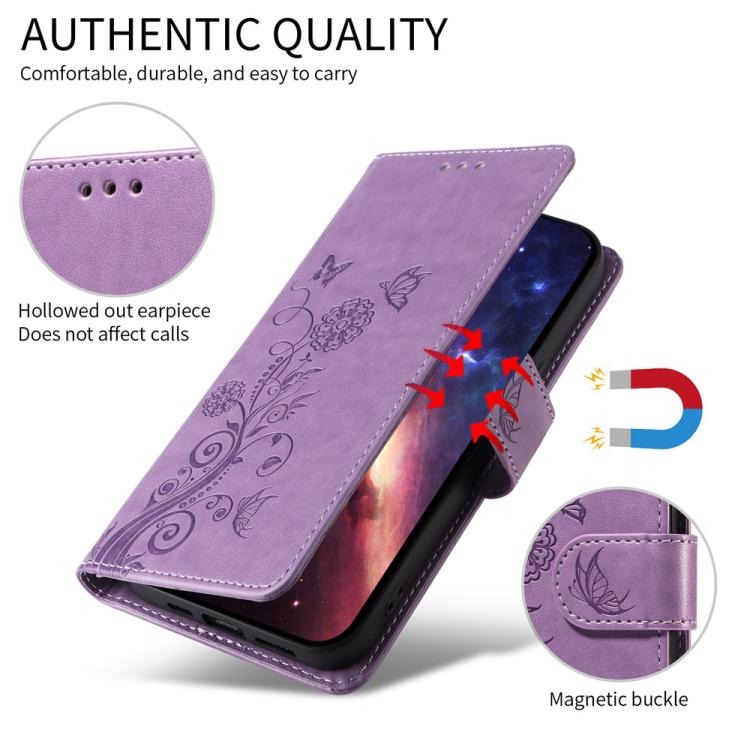 For Redmi 15a 5G Embossed Butterfly Flowers Leather Phone Case