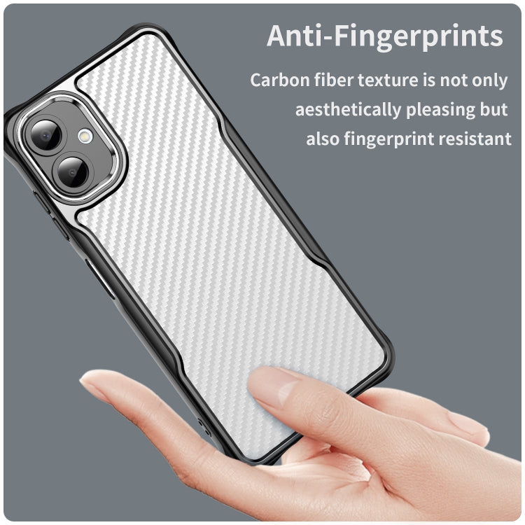 For Samsung Galaxy A06 4G Carbon Fiber Texture Translucent Phone Case