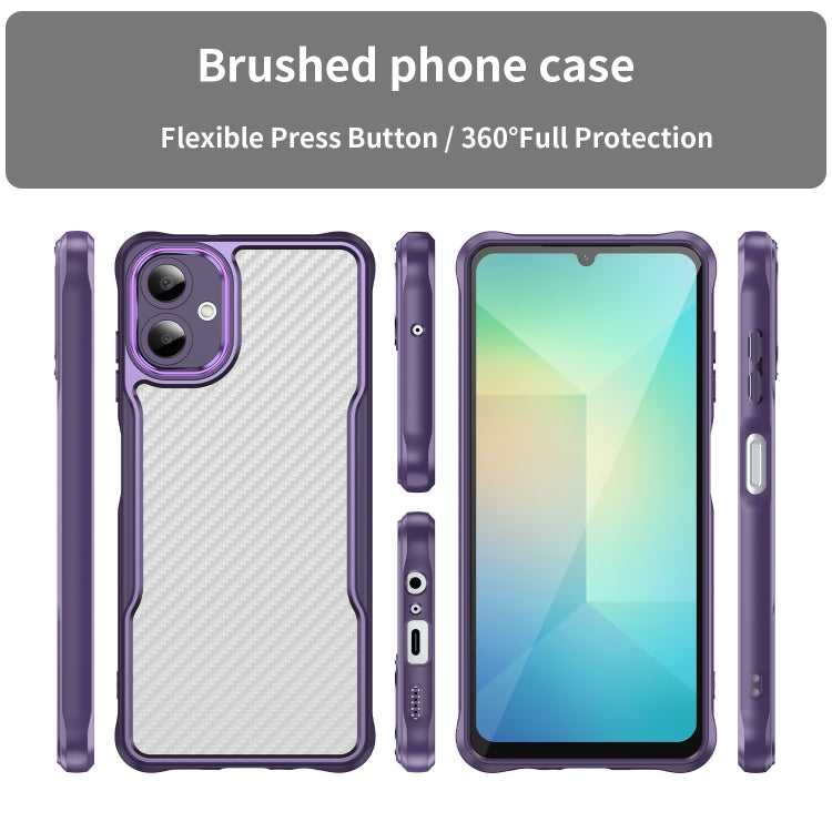 For Samsung Galaxy A06 4G Carbon Fiber Texture Translucent Phone Case