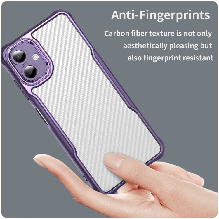 For Samsung Galaxy A06 4G Carbon Fiber Texture Translucent Phone Case