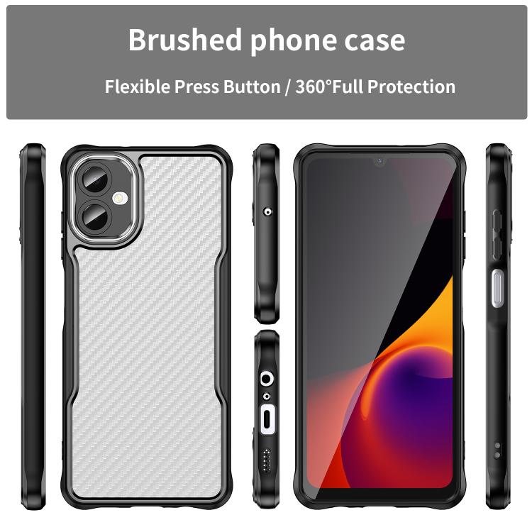 For Samsung Galaxy A06 5G Carbon Fiber Texture Translucent Phone Case