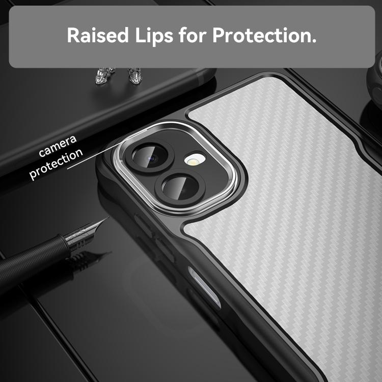For Samsung Galaxy A06 5G Carbon Fiber Texture Translucent Phone Case