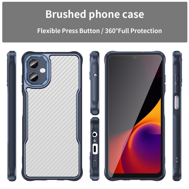 For Samsung Galaxy A06 5G Carbon Fiber Texture Translucent Phone Case