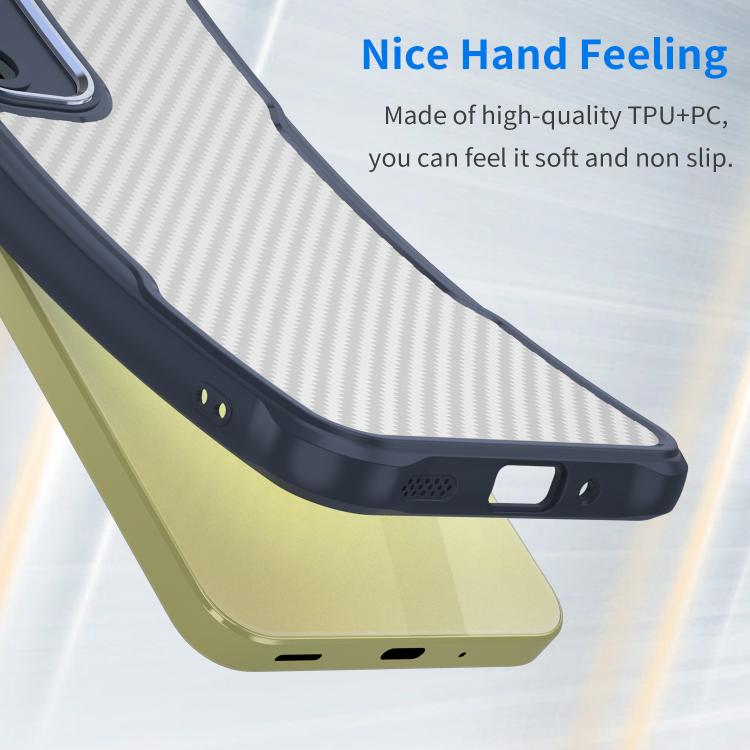 For Samsung Galaxy A06 5G Carbon Fiber Texture Translucent Phone Case