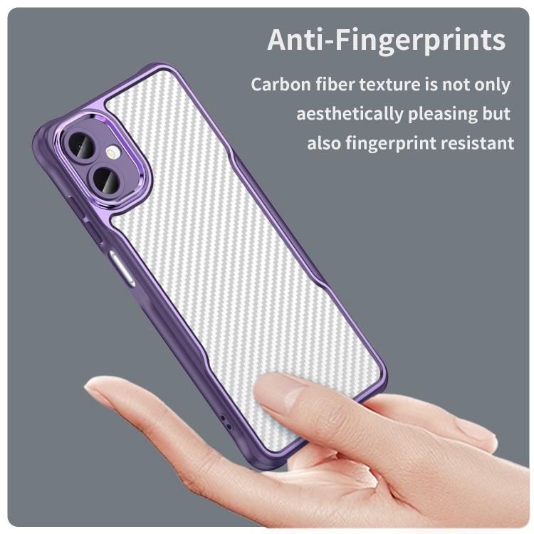 For Samsung Galaxy A06 5G Carbon Fiber Texture Translucent Phone Case