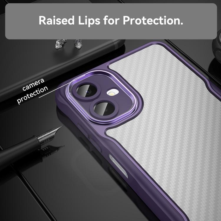 For Samsung Galaxy A06 5G Carbon Fiber Texture Translucent Phone Case