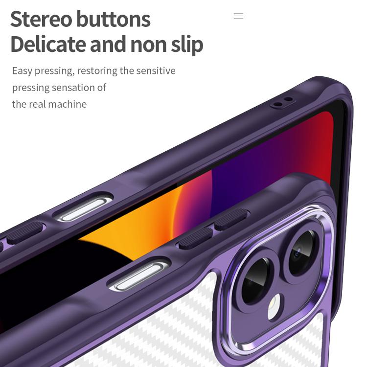 For Samsung Galaxy A06 5G Carbon Fiber Texture Translucent Phone Case