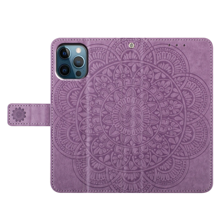 For iPhone 16 Pro Max Flower Embossed Leather Phone Case