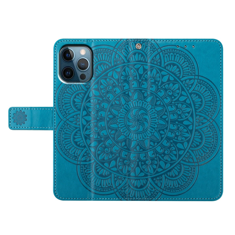 For iPhone 16 Pro Max Flower Embossed Leather Phone Case