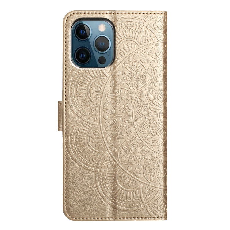 For iPhone 16 Pro Flower Embossed Leather Phone Case