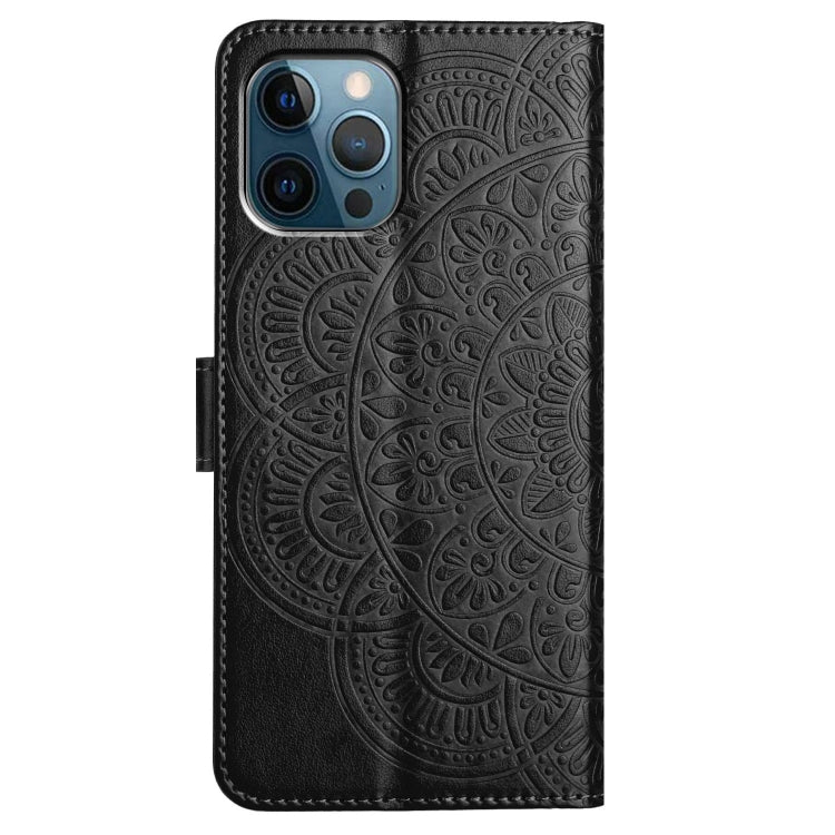For iPhone 16 Pro Flower Embossed Leather Phone Case
