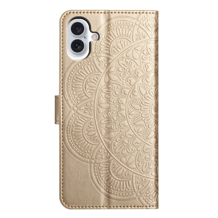 For iPhone 16 Plus Flower Embossed Leather Phone Case
