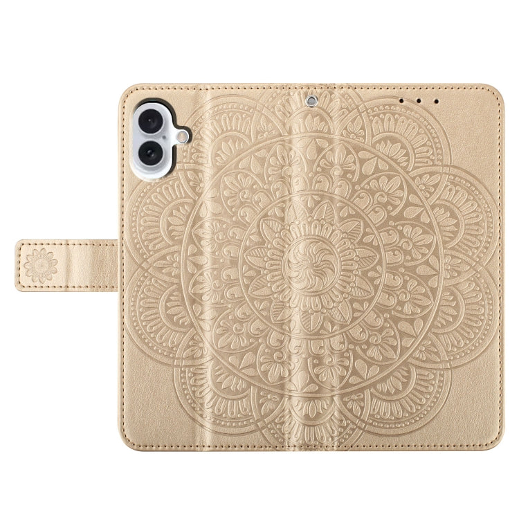 For iPhone 16 Plus Flower Embossed Leather Phone Case
