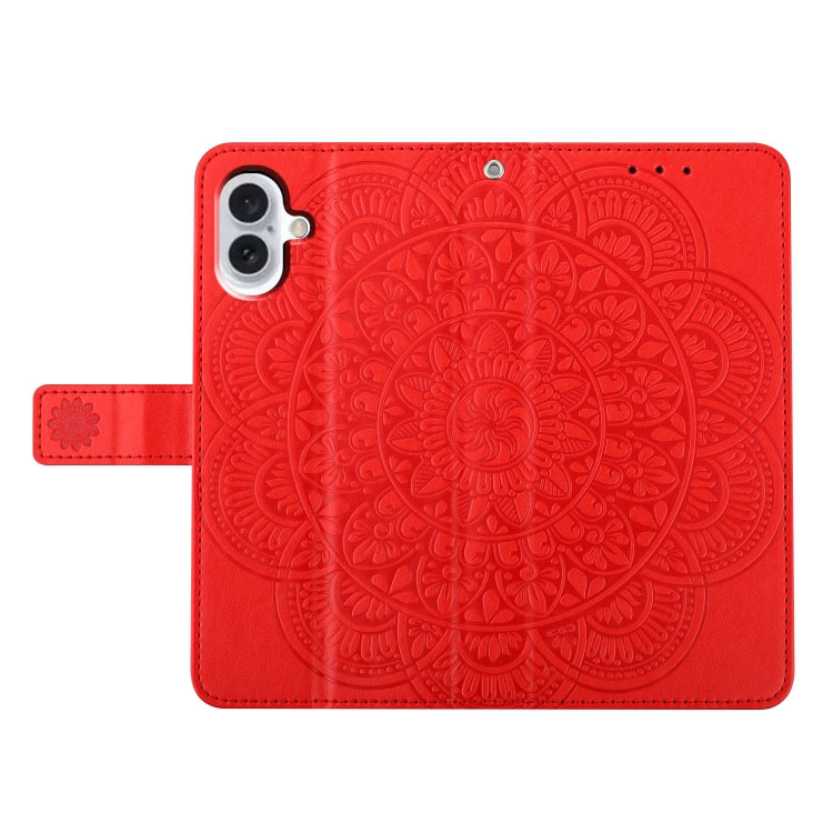 For iPhone 16 Flower Embossed Leather Phone Case