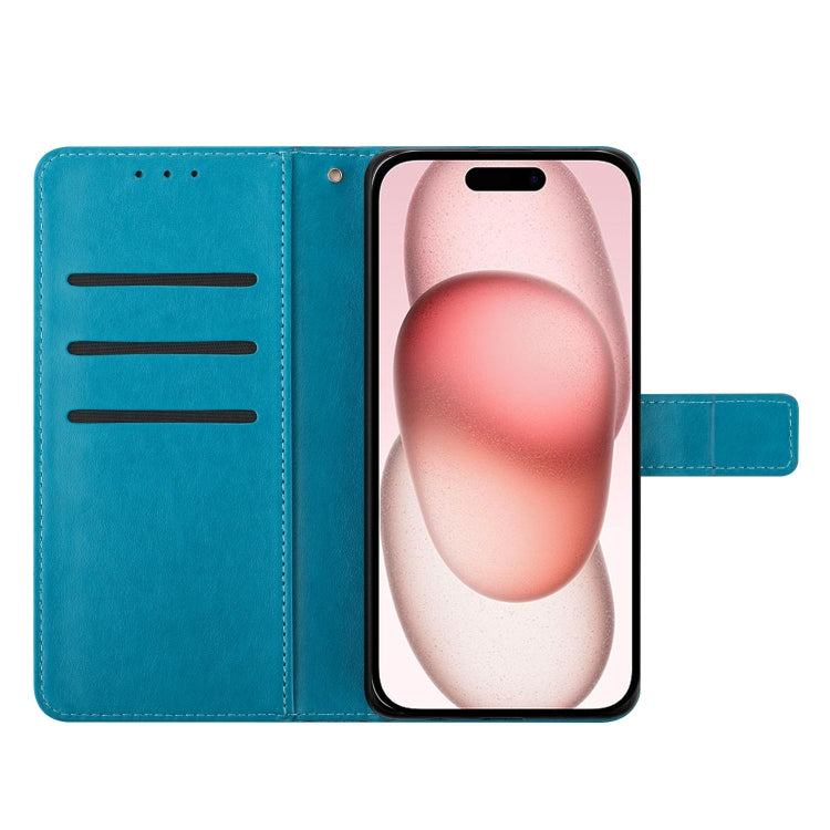 For iPhone 16 Flower Embossed Leather Phone Case