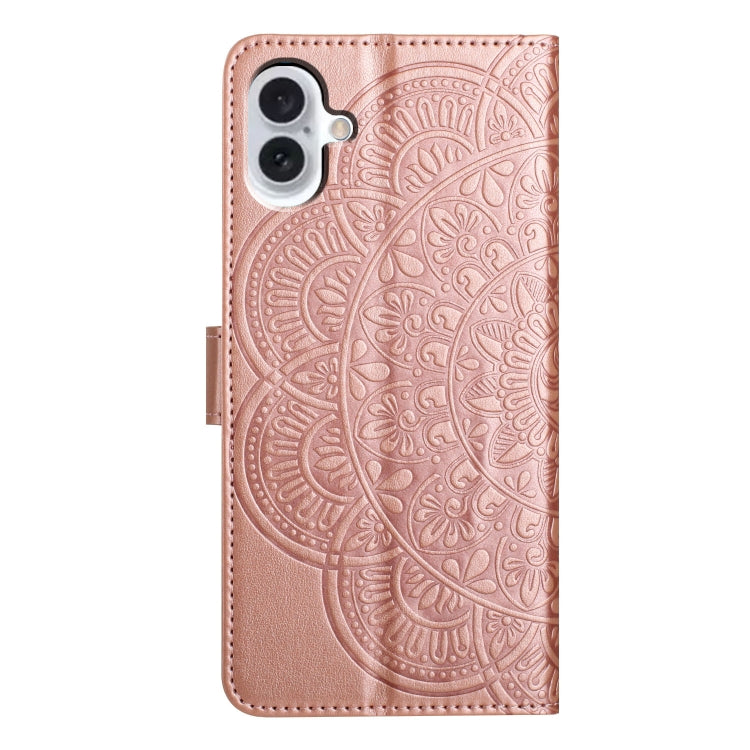 For iPhone 16 Flower Embossed Leather Phone Case