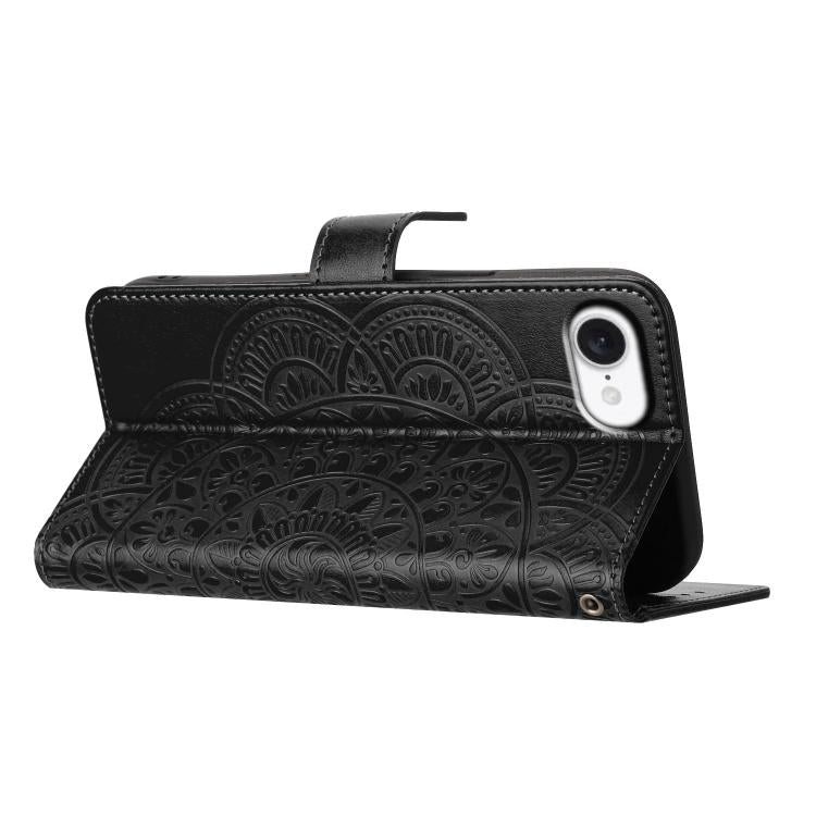 For iPhone 17e / 16e Flower Embossed Leather Phone Case