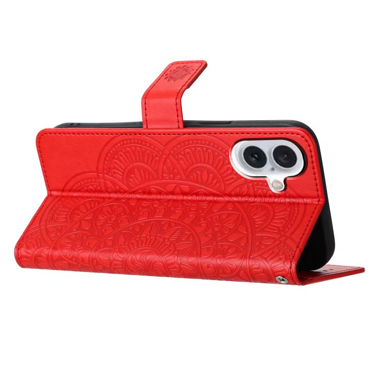 For iPhone 17 Flower Embossed Leather Phone Case