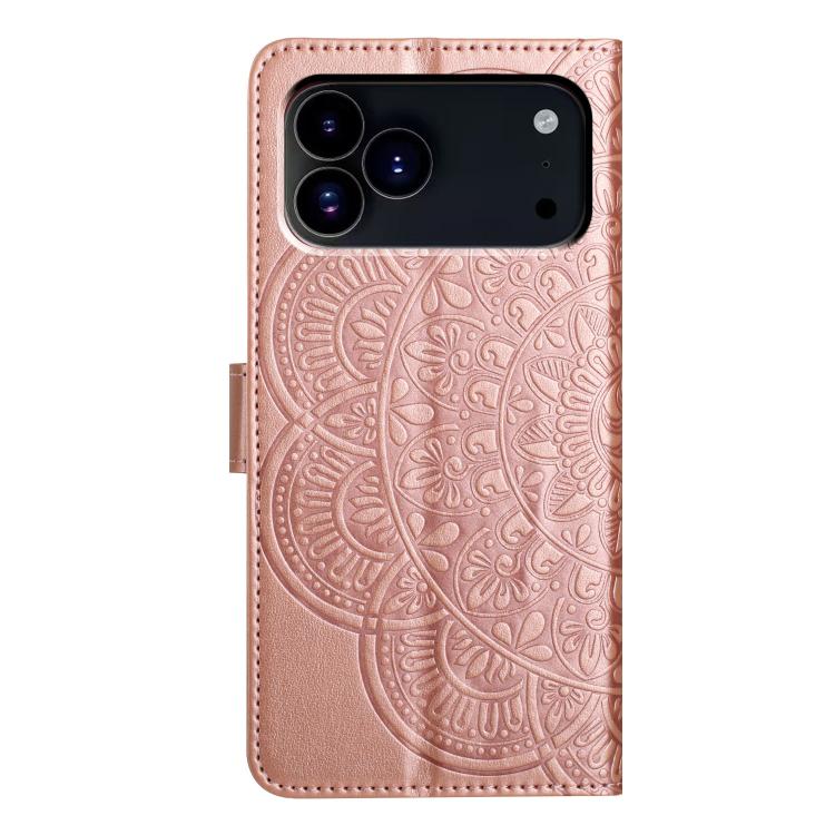 For iPhone 17 Pro Flower Embossed Leather Phone Case
