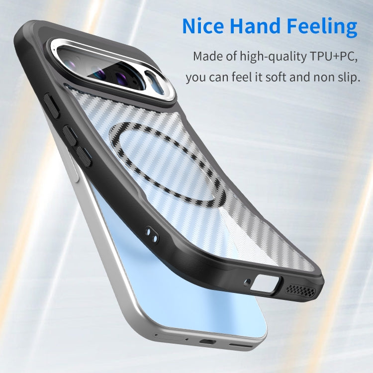 For Google Pixel 9 Pro / 9 Carbon Fiber Texture MagSafe Translucent Phone Case