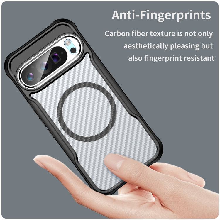 For Google Pixel 9 Pro / 9 Carbon Fiber Texture MagSafe Translucent Phone Case