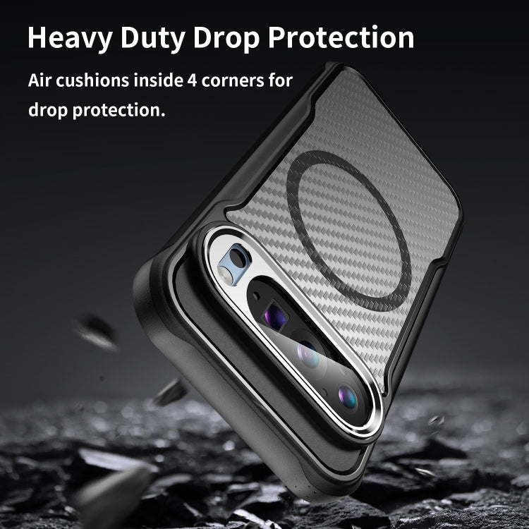 For Google Pixel 9 Pro / 9 Carbon Fiber Texture MagSafe Translucent Phone Case
