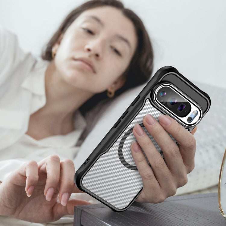 For Google Pixel 9 Pro / 9 Carbon Fiber Texture MagSafe Translucent Phone Case