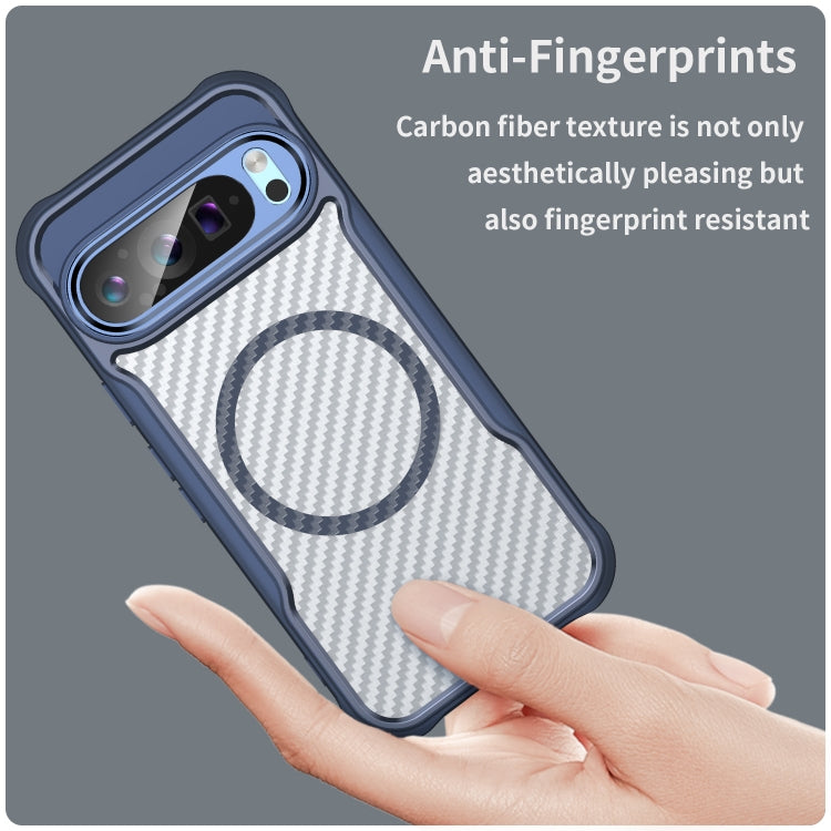 For Google Pixel 9 Pro / 9 Carbon Fiber Texture MagSafe Translucent Phone Case