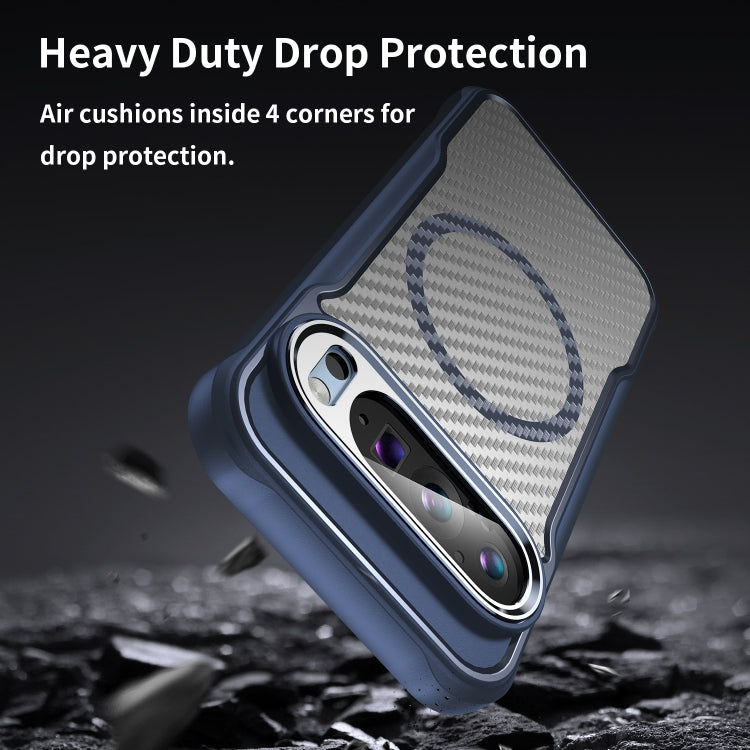 For Google Pixel 9 Pro / 9 Carbon Fiber Texture MagSafe Translucent Phone Case