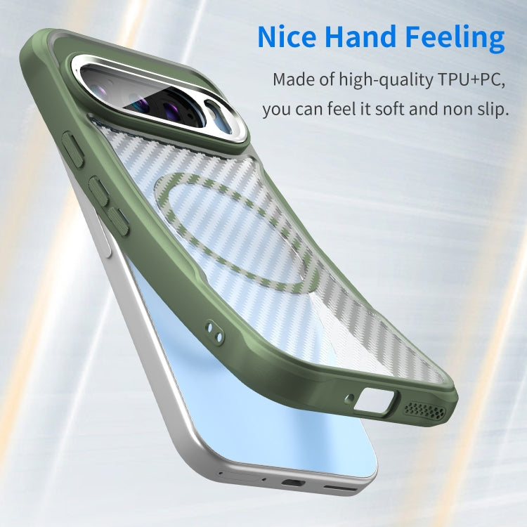 For Google Pixel 9 Pro / 9 Carbon Fiber Texture MagSafe Translucent Phone Case