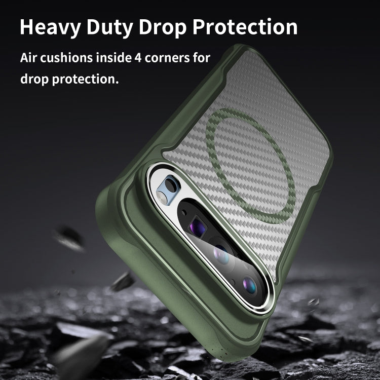 For Google Pixel 9 Pro / 9 Carbon Fiber Texture MagSafe Translucent Phone Case