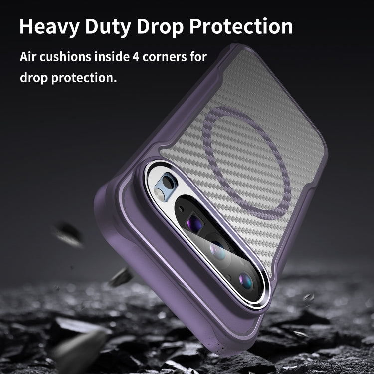 For Google Pixel 9 Pro / 9 Carbon Fiber Texture MagSafe Translucent Phone Case