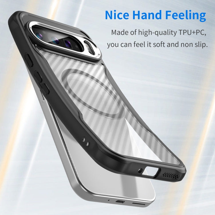 For Google Pixel 9 Pro XL Carbon Fiber Texture MagSafe Translucent Phone Case