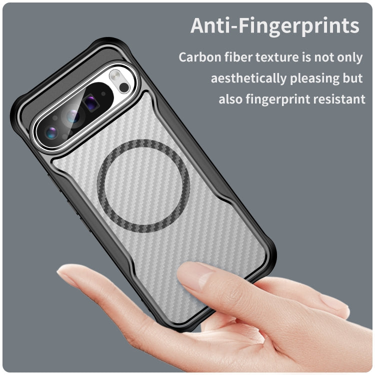 For Google Pixel 9 Pro XL Carbon Fiber Texture MagSafe Translucent Phone Case