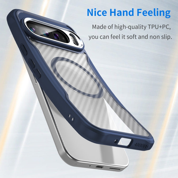 For Google Pixel 9 Pro XL Carbon Fiber Texture MagSafe Translucent Phone Case
